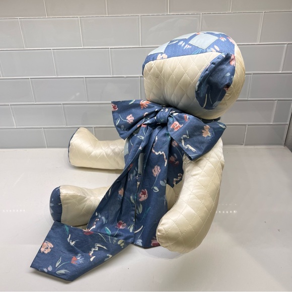 Vintage Handmade Patchwork Quilt Teddy Bear OOAK 14” sitting - Picture 3 of 12